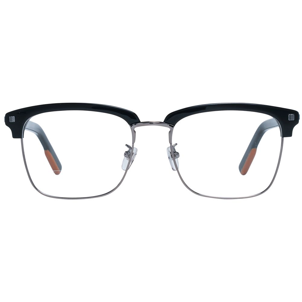 Ermenegildo Zegna Black Men Optical Frames, demo plastic lenses, 54mm width