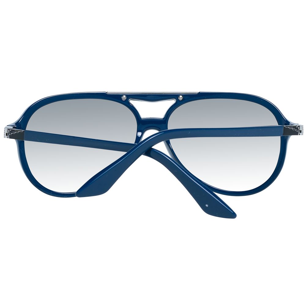Blue Plastic Sunglasses with Grey Polarized Lenses and Full-Rim Design