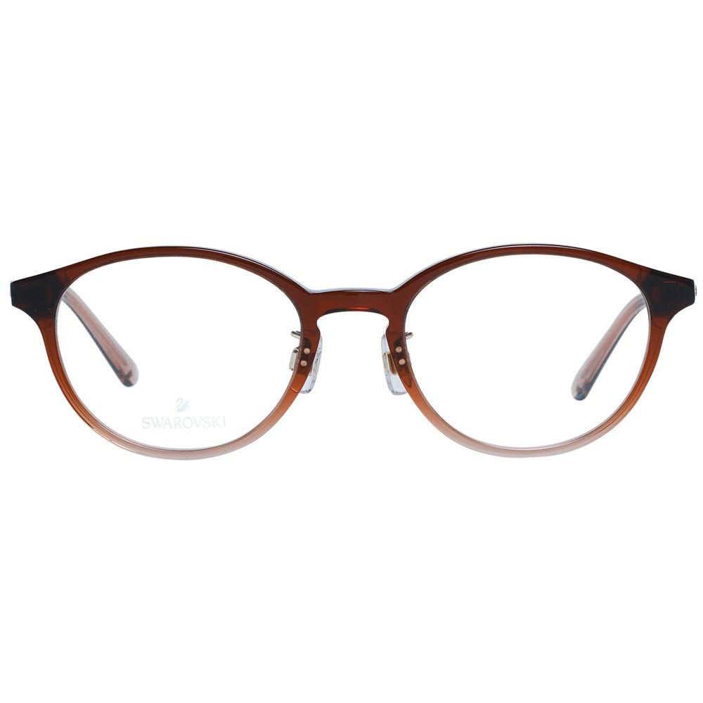 Brown women's optical frames with demo glasses and full-rim design