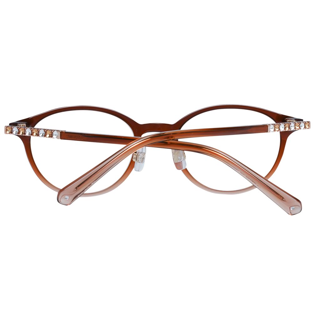 Oval style brown women's optical frames with plastic lenses