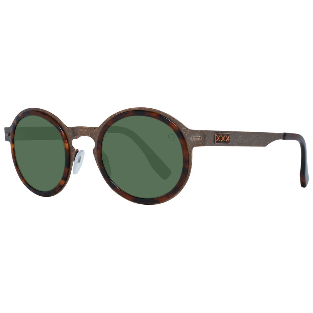 Ermenegildo Zegna Bronze Men Sunglasses with Green Polarized Lenses