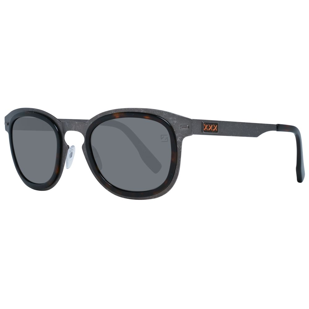 Ermenegildo Zegna Gray Men Sunglasses in Gunmetal Titanium Frame