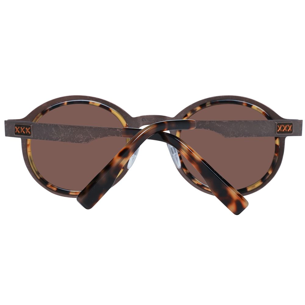 Bronze men's sunglasses with plastic lenses, 49mm width and 43mm height