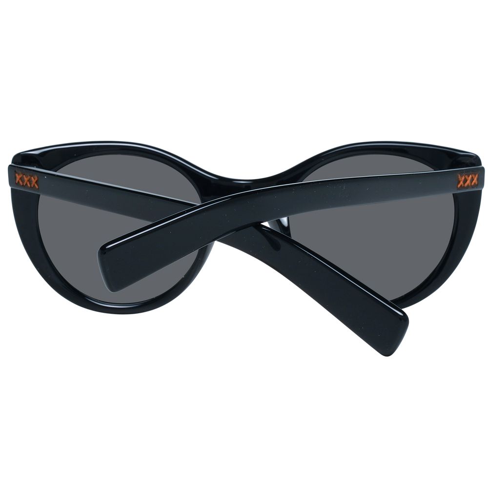 Ermenegildo Zegna Unisex Sunglasses with Black Plastic Frame and Grey Polarized Lenses