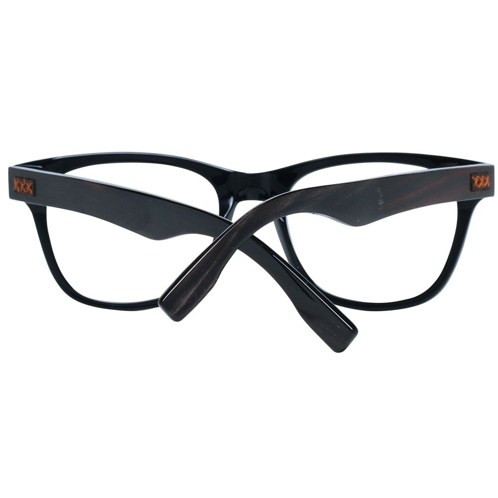 Black full-rim men's optical frames with spring hinge & branded case