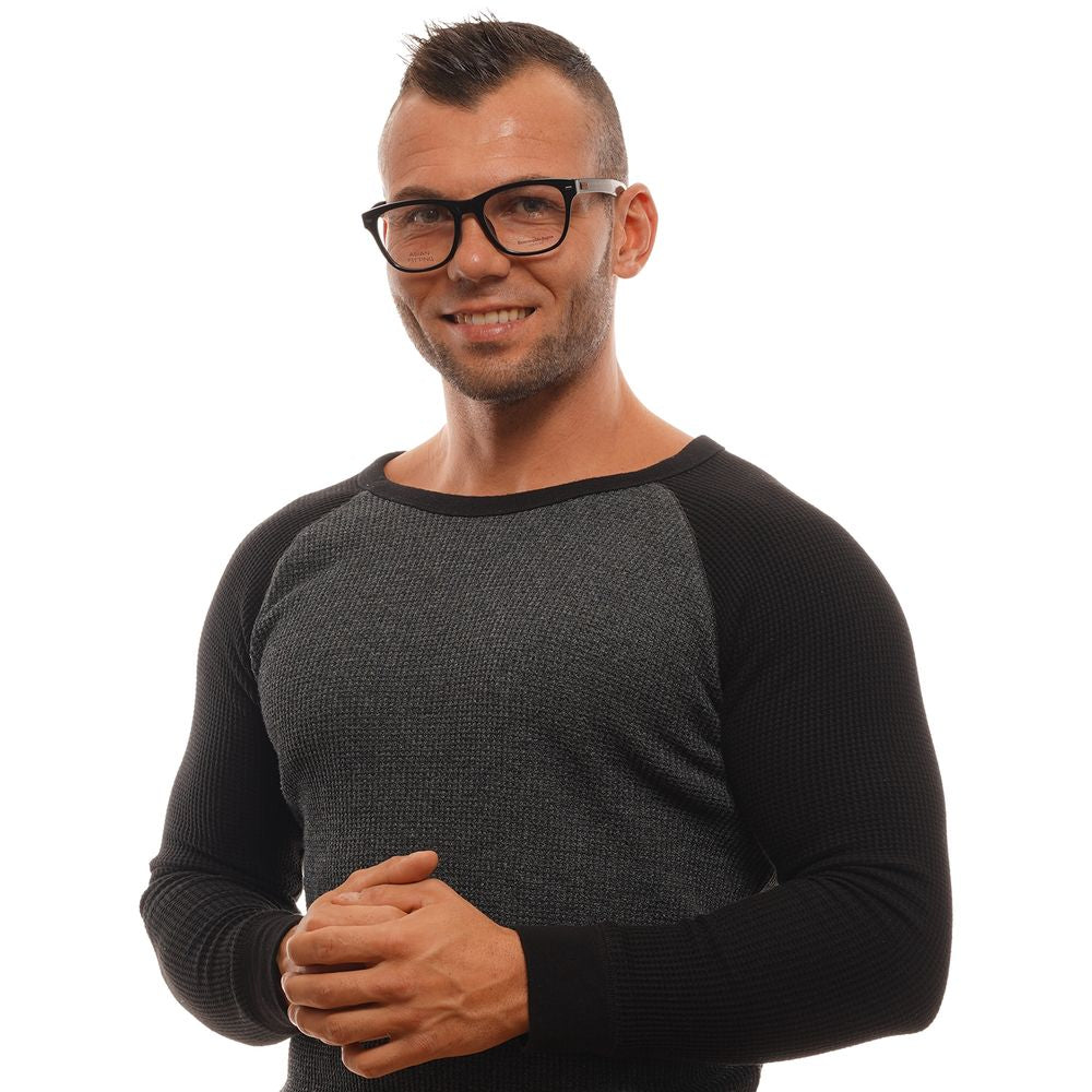 Full-rim black optical frames for men with 55mm lenses