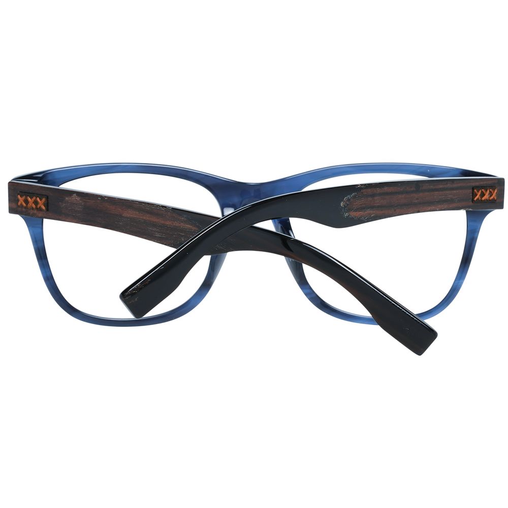 Men's blue plastic optical frames with 55mm lenses and full-rim style