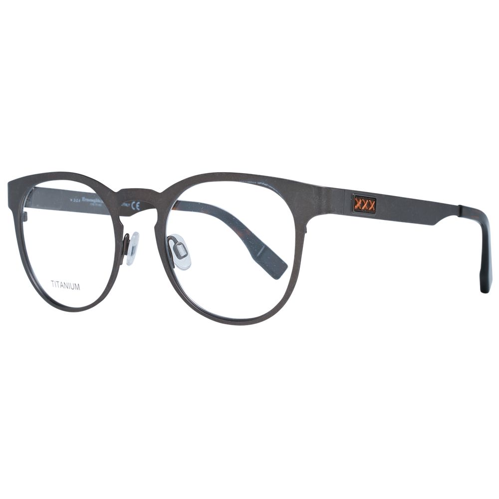 Ermenegildo Zegna Gray Men Optical Frames in titanium material