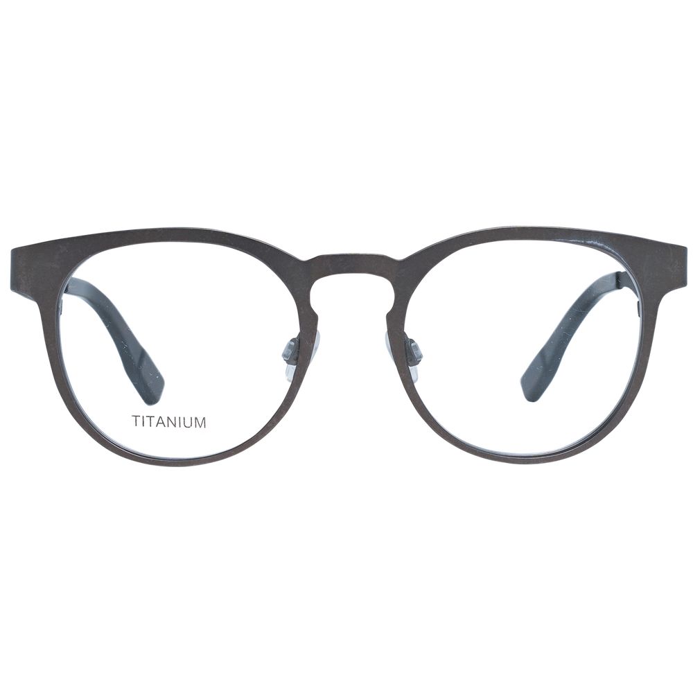 Round style gray men's frames with demo plastic lenses