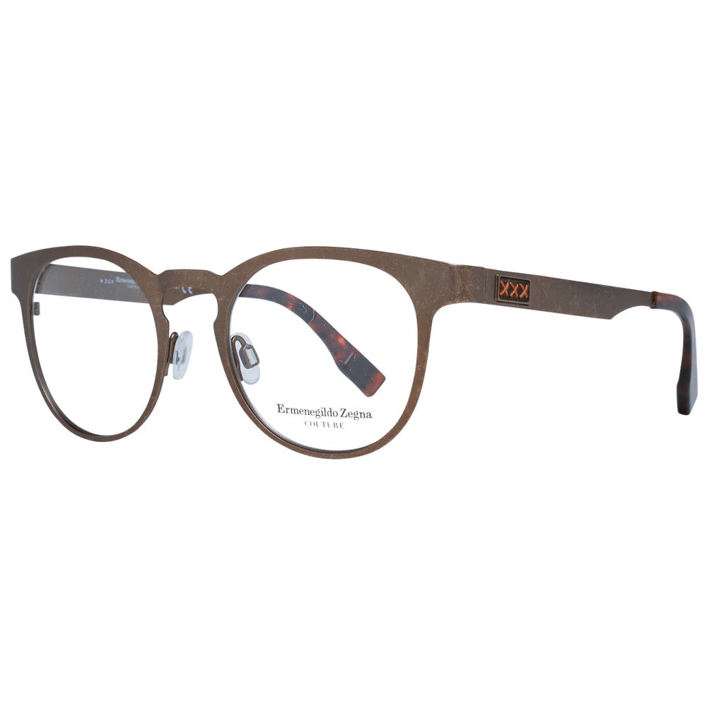 Ermenegildo Zegna Bronze Men Optical Frames for Round Style