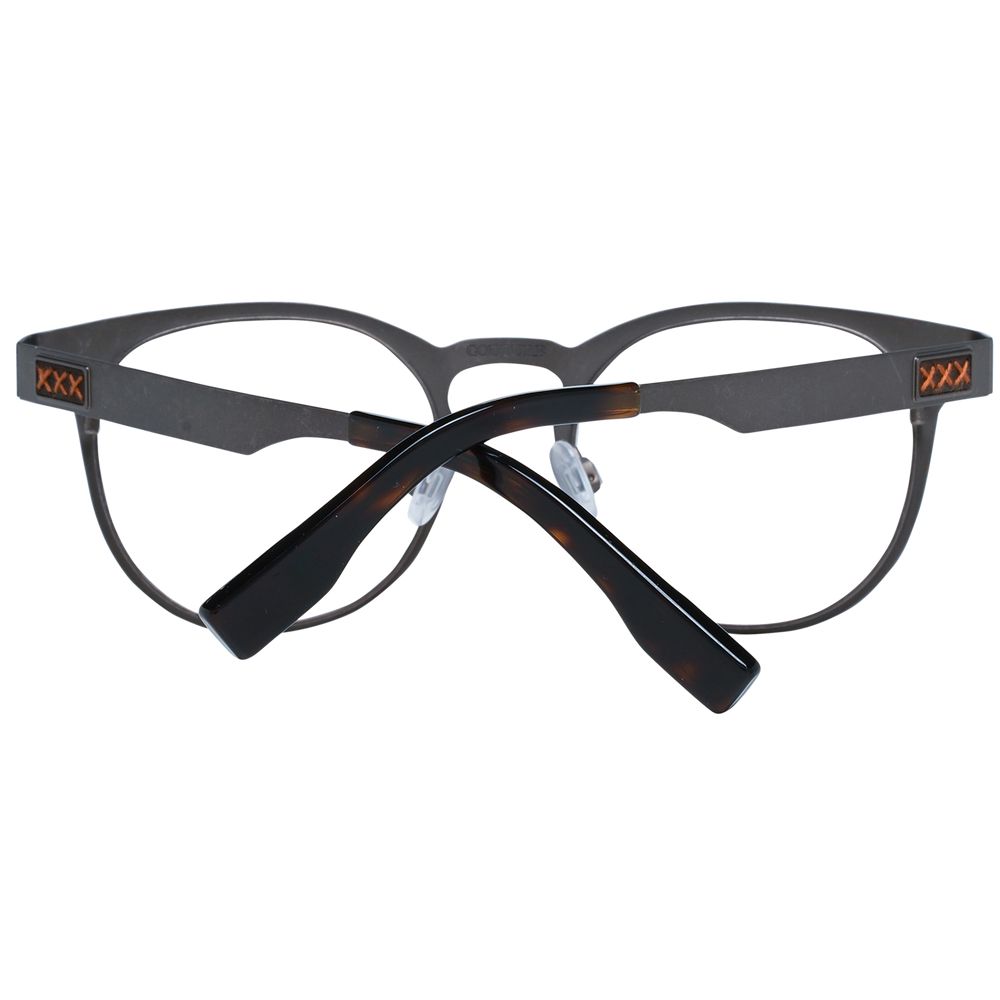 Men's optical frames with full-rim gray frames and branded case