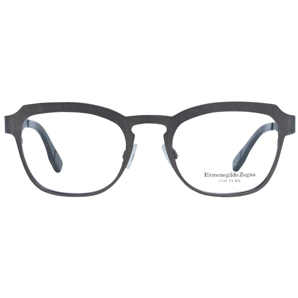 Men's gray trapezium style optical frames with demo plastic lenses