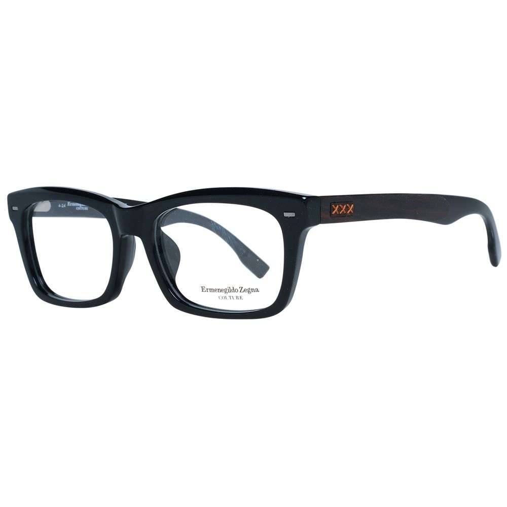 Ermenegildo Zegna Black Men Optical Frames with trapezium style