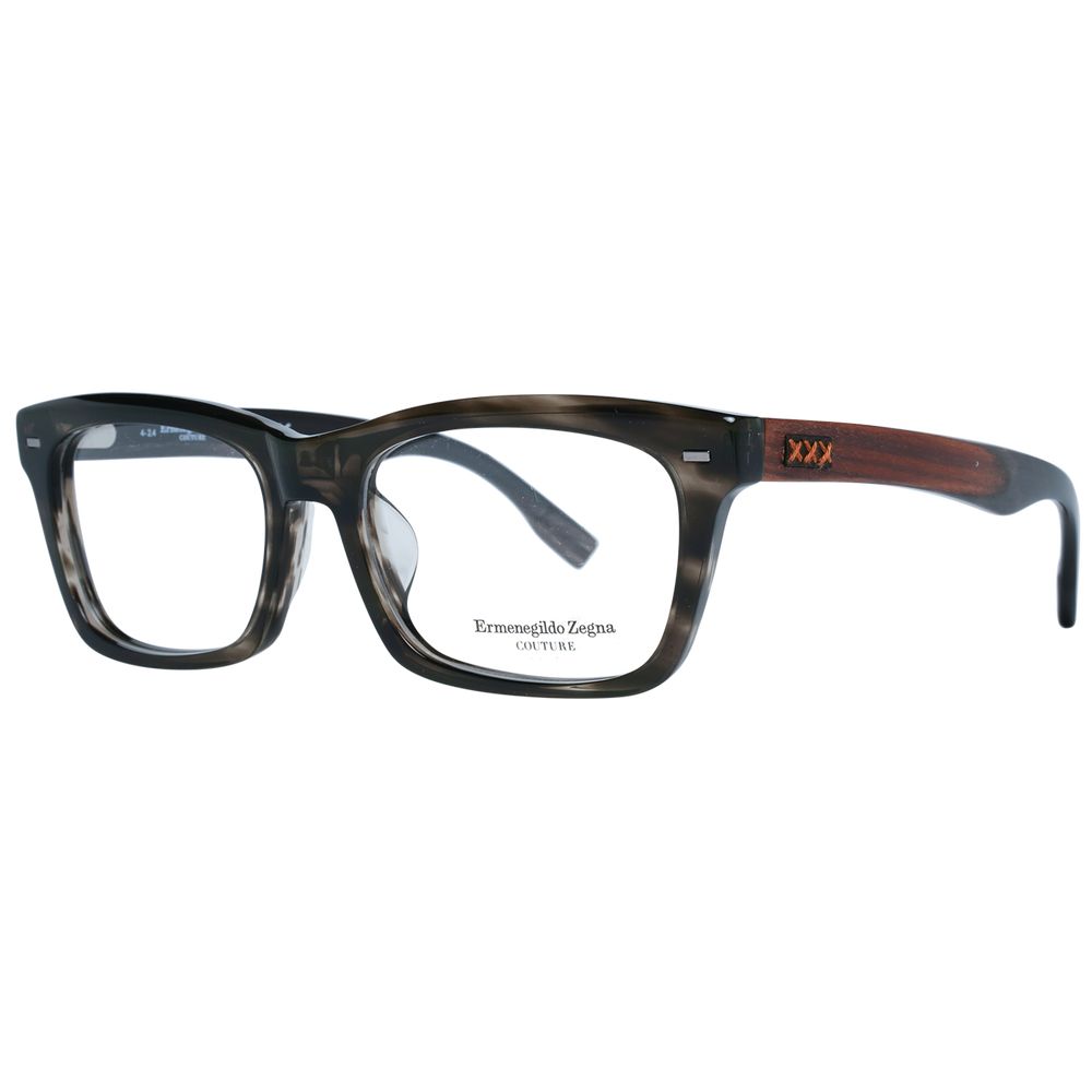 Ermenegildo Zegna Gray Men Optical Frames in Acetate and Wood