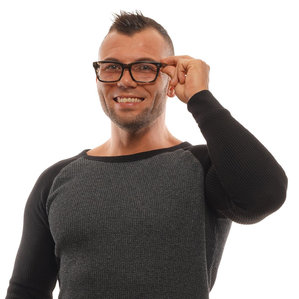 Full-rim gray men's glasses with plastic demo lenses