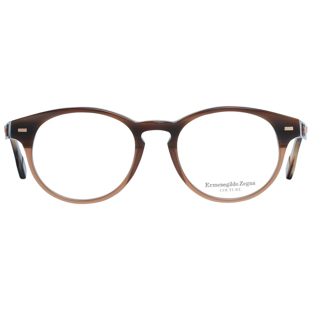 Brown round frames with demo glasses lenses