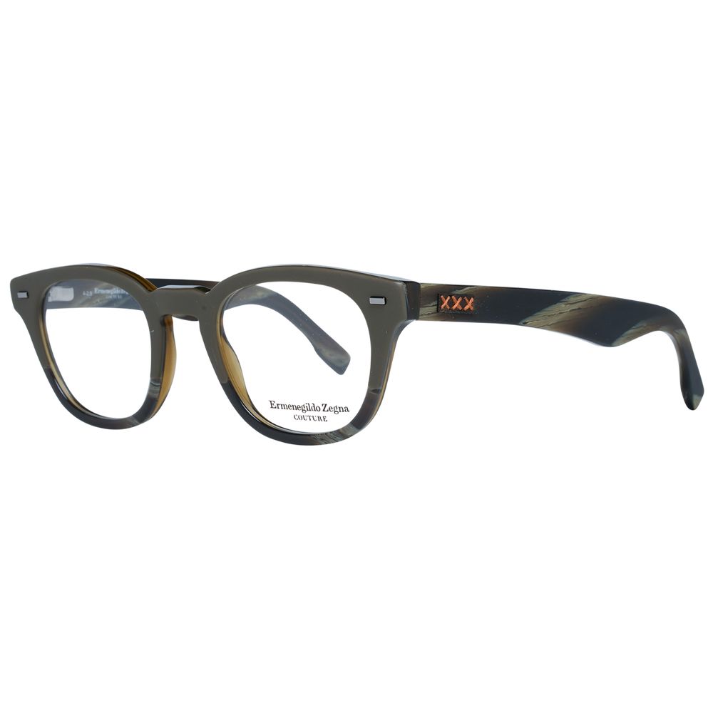 Ermenegildo Zegna Olive Men Optical Frames with demo plastic lenses