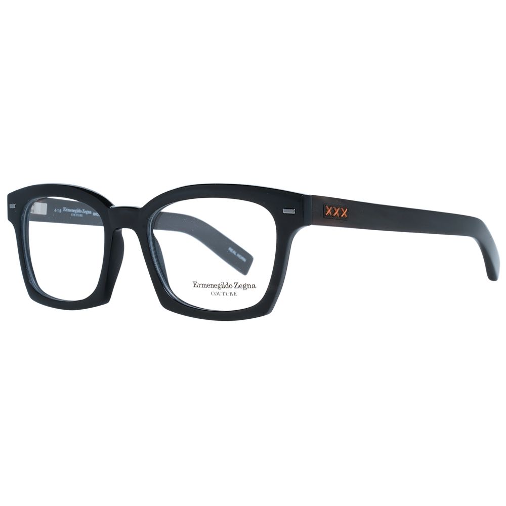 Ermenegildo Zegna Black Men Optical Frames with trapezium style