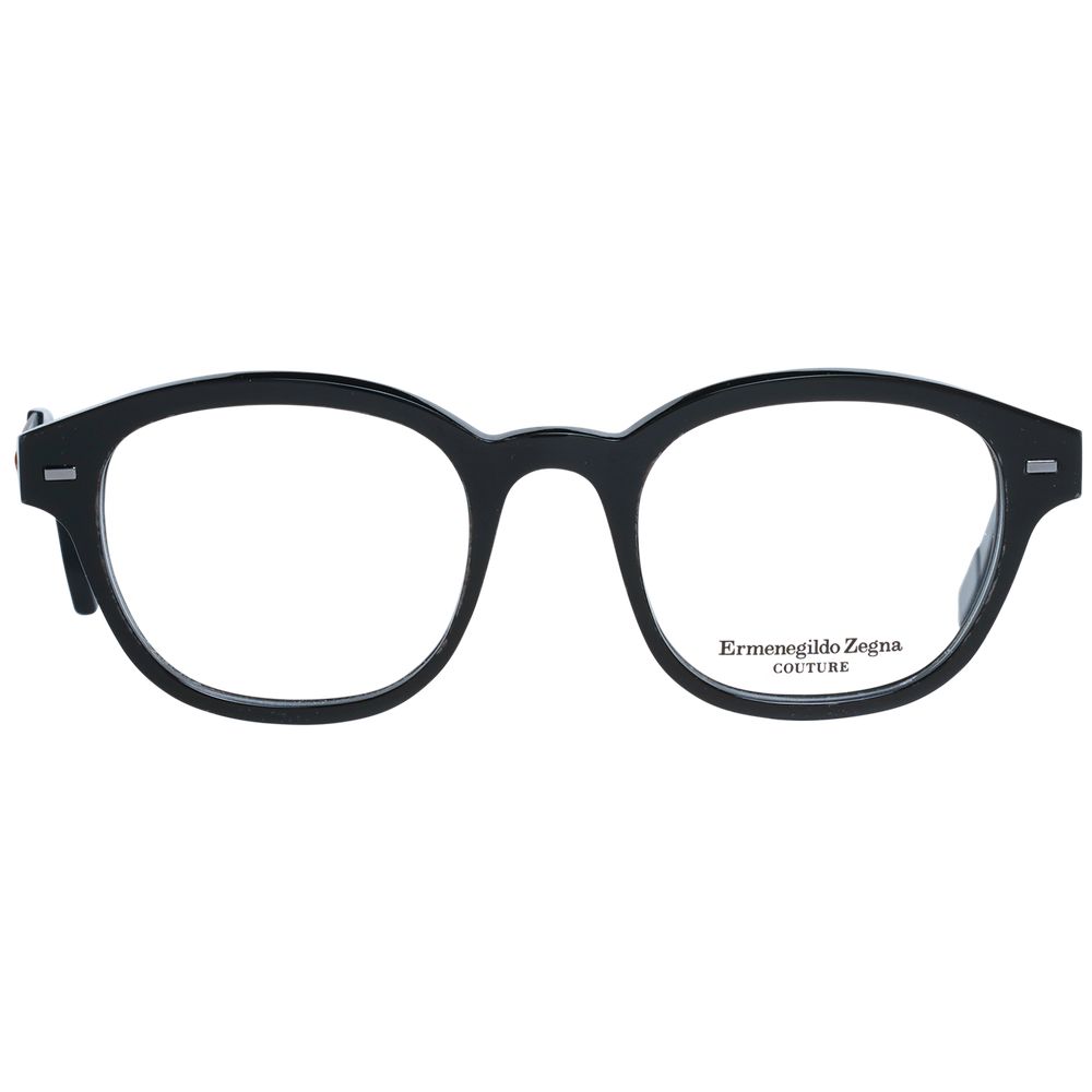 Men's black optical frames by Ermenegildo Zegna with full-rim style and 48-20-145 size