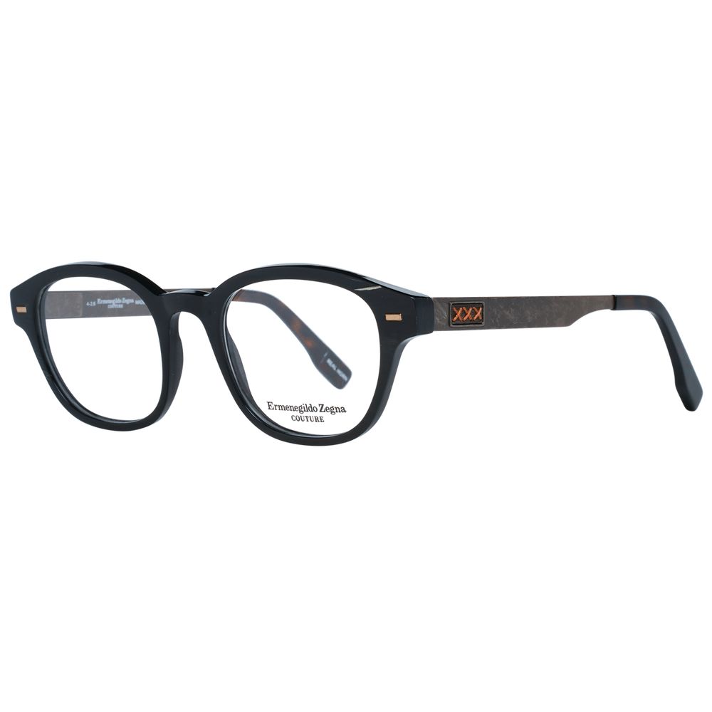 Ermenegildo Zegna Black Men Optical Frames in round style