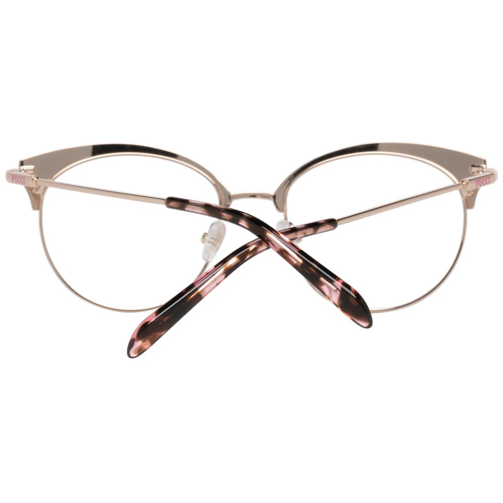Emilio Pucci women's optical frames in gold, 52mm lenses width, no extra lenses effect, branded case included