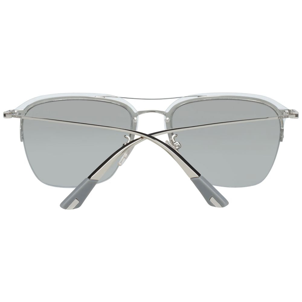 Stylish silver sunglasses for men with plastic lenses and 100% UVA & UVB protection