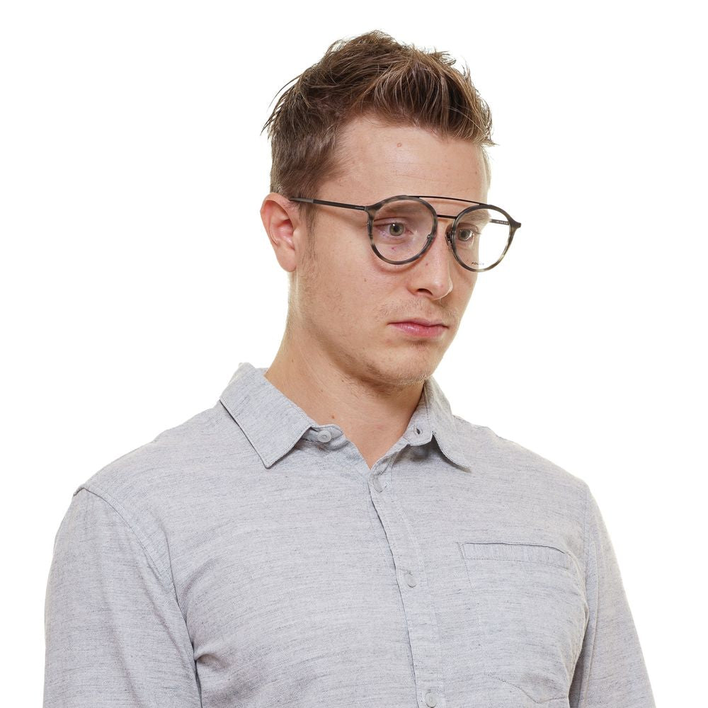 Police Gray Men Optical Frames with 52mm Lenses and Branded Case