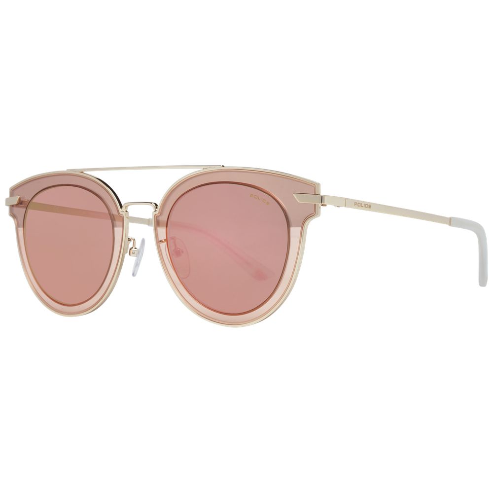 Police Rose Gold Men Sunglasses with Mirrored Grey Plastic Lenses and Metal & Plastic Frame