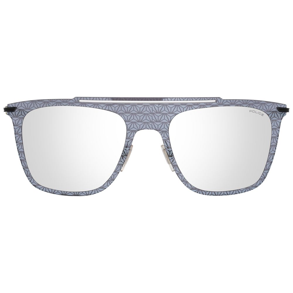 Aviator style gray sunglasses with plastic frame and mirrored lenses
