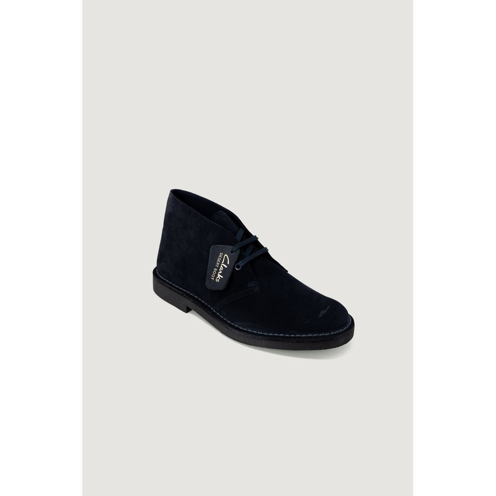Clarks Blue Leather Boot with durable sole and comfortable cushioning