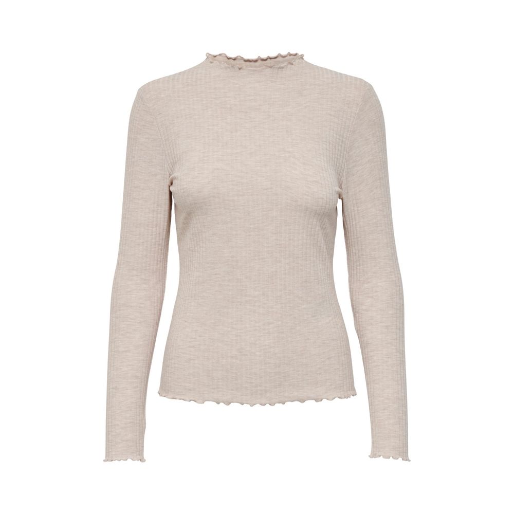 Turtleneck beige polyester sweater for women in autumn and winter collection
