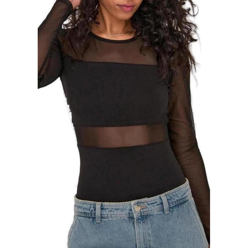 Long-sleeve design with mesh inserts for elegance and modernity