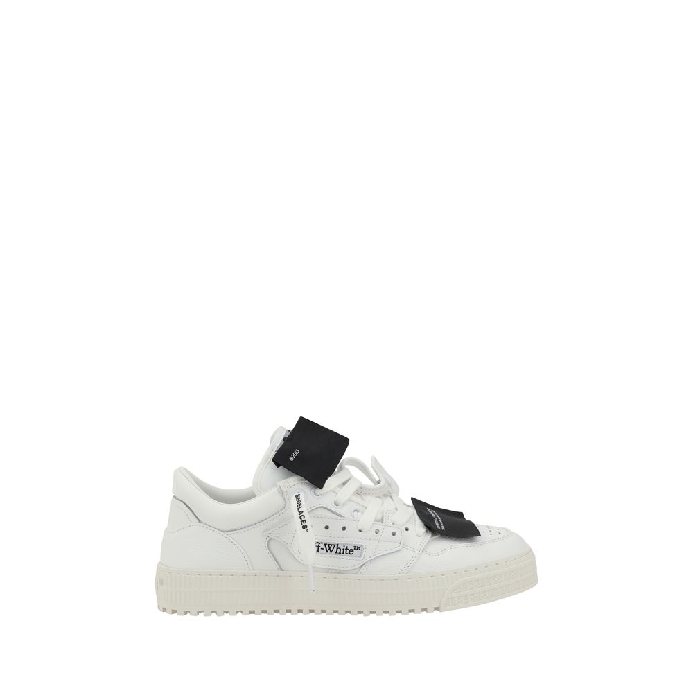 Low Top 30 Off Court leather Sneakers by Off-White with lace-up front closure and perforated round toe
