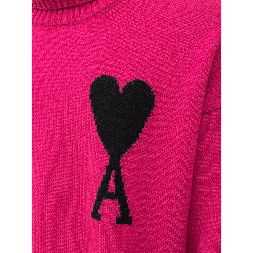Ami Paris Fuchsia Wool Vergine Sweater