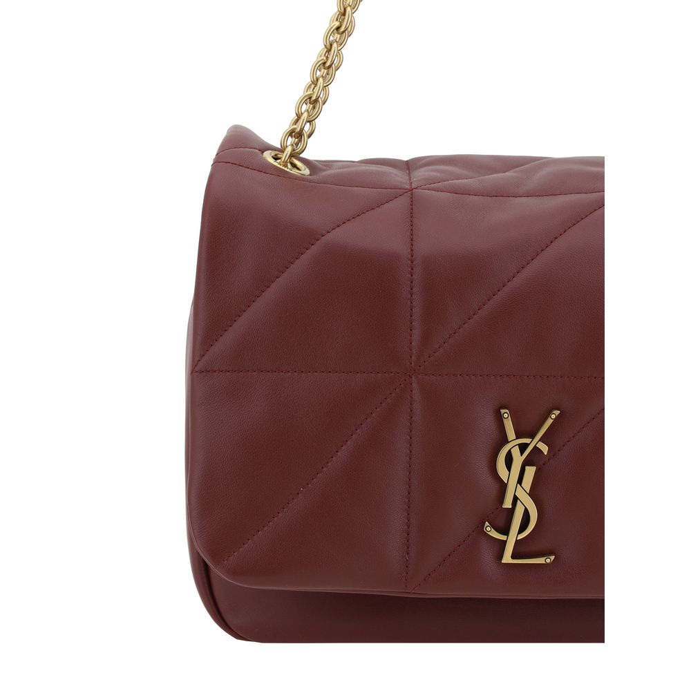 Interior view of the single-compartment interior of the Jamie Medium Shoulder Bag with tone-on-tone topstitching