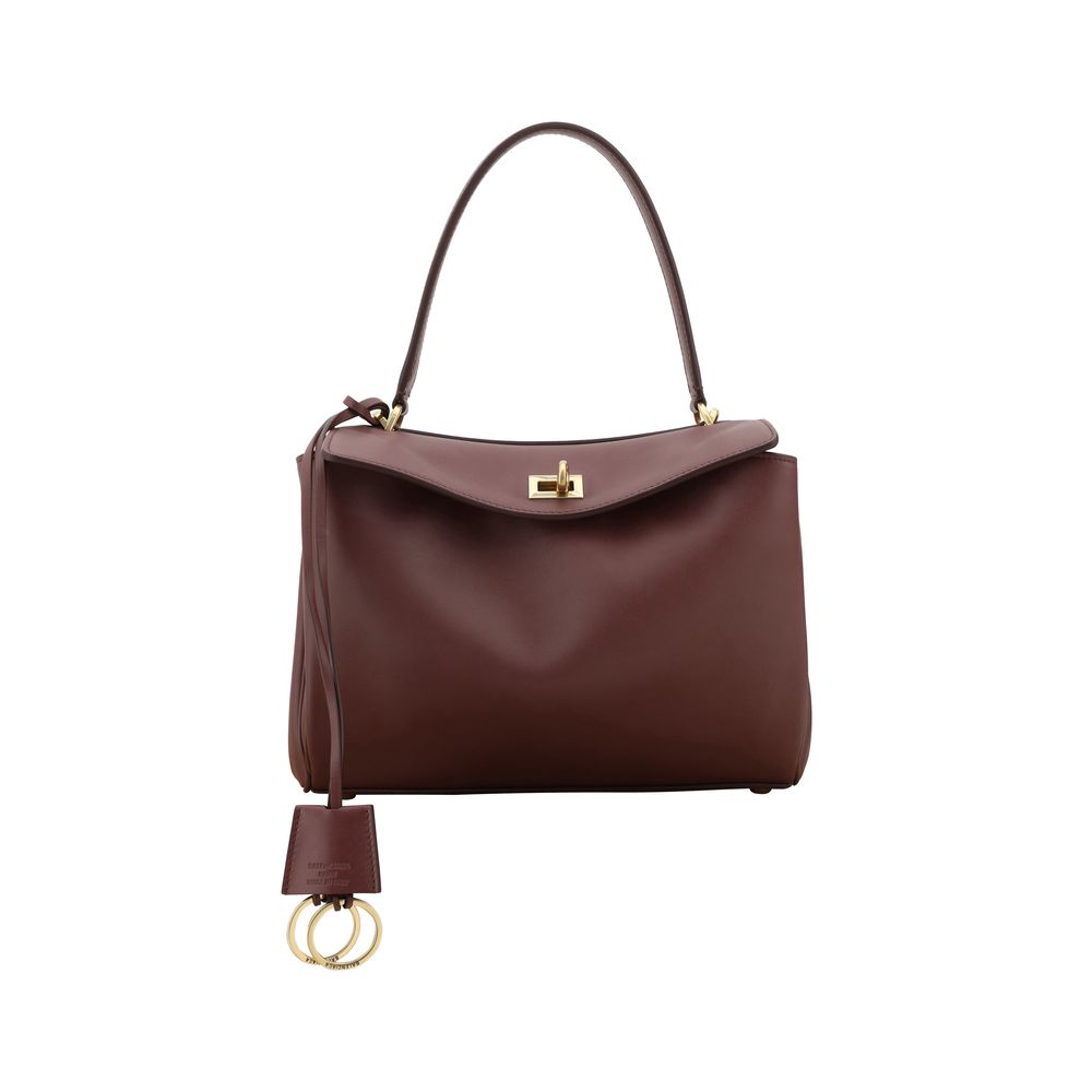 Balenciaga Rodeo Shoulder Bag in black leather with flat top handle and removable shoulder strap