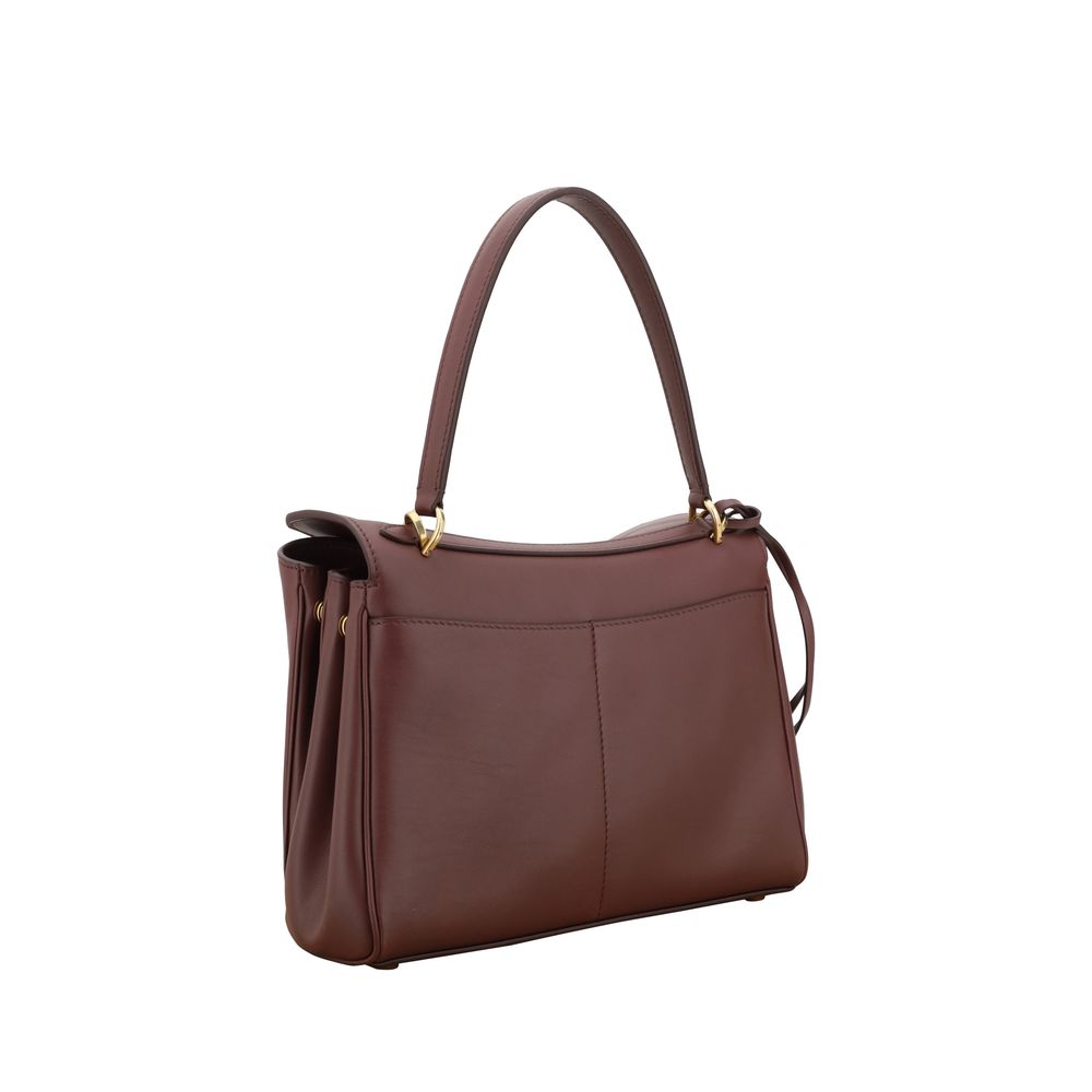 Interior of Balenciaga Rodeo Shoulder Bag with single pocket and metal support feet on base