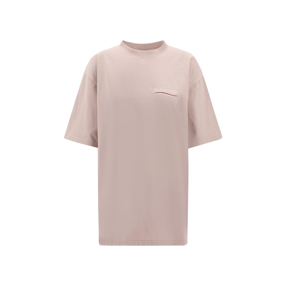 Balenciaga T-Shirt Oversize front view with embroidered logo in black