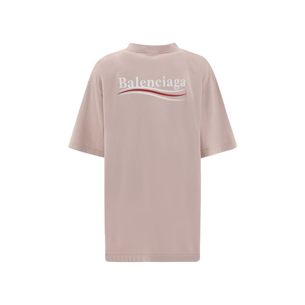 Balenciaga T-Shirt Oversize back view with embroidered logo in black