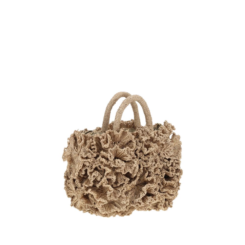 Ibeliv Coral raffia Handbag