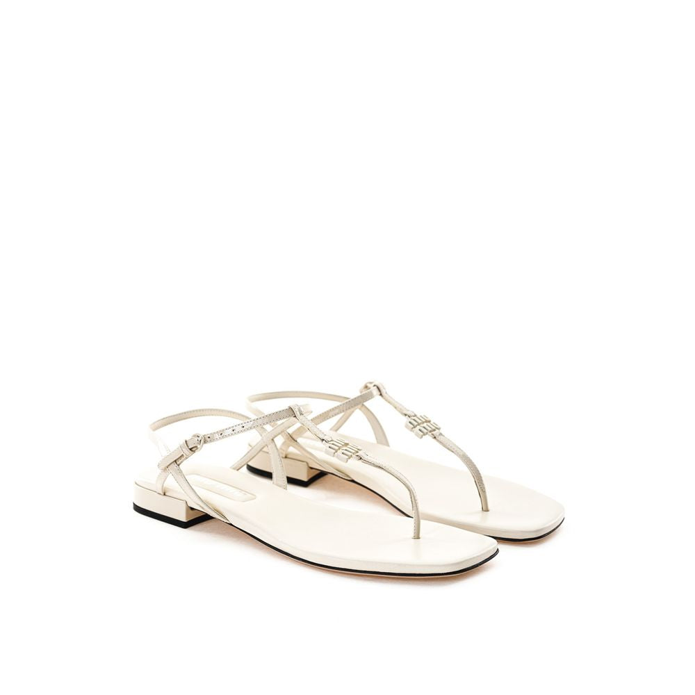Miu Miu Beige Patent Leather Sandal