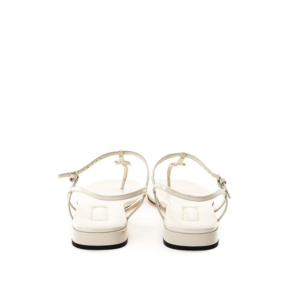 Miu Miu Beige Patent Leather Sandal