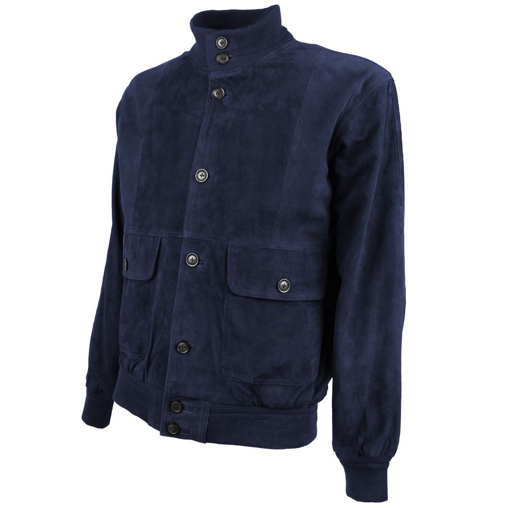 Emilio Romanelli Blue Calfskin Jacket