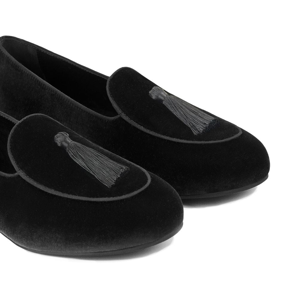 Charles Philip Black Velvet Loafer