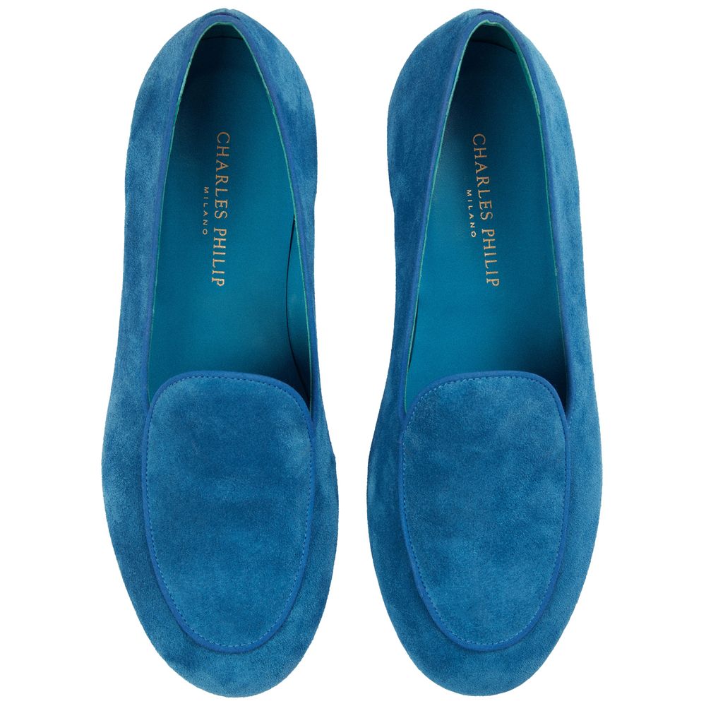 Charles Philip Blue Calfskin Loafer