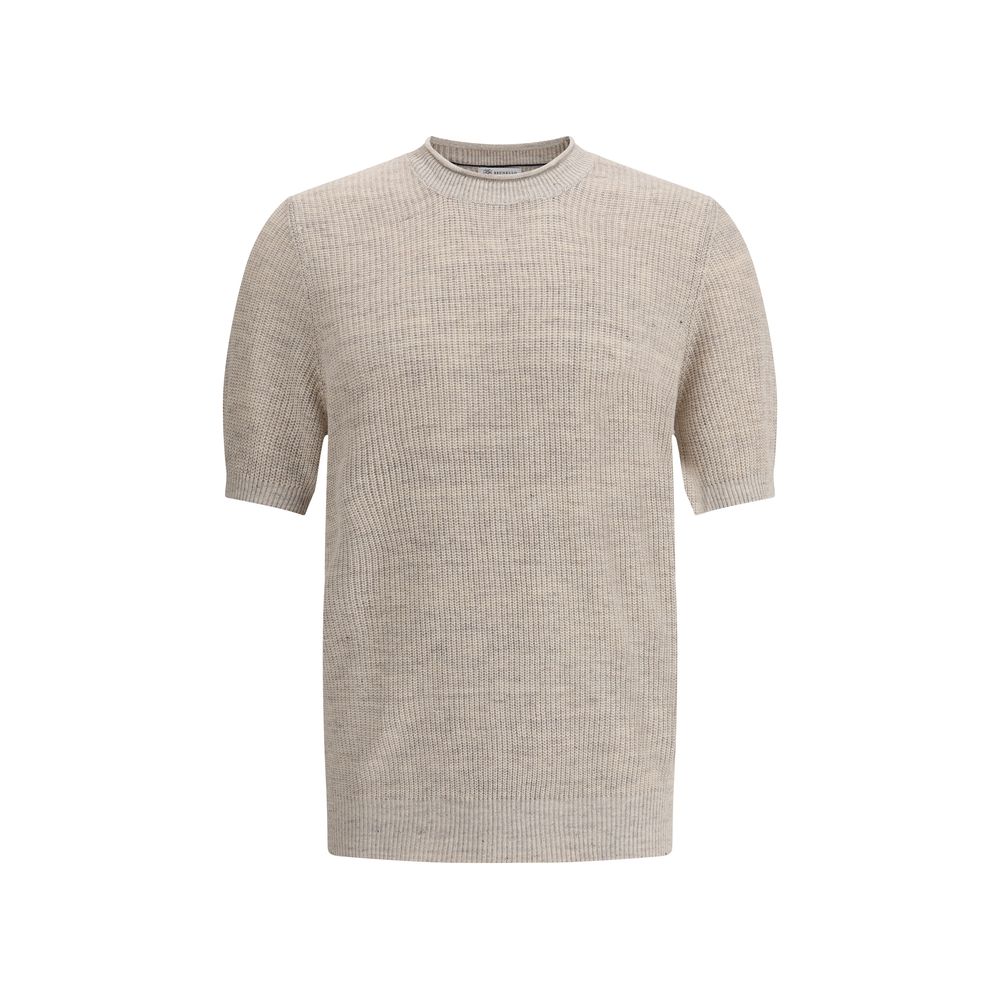 Brunello Cucinelli Cotton and linen knit T-Shirt