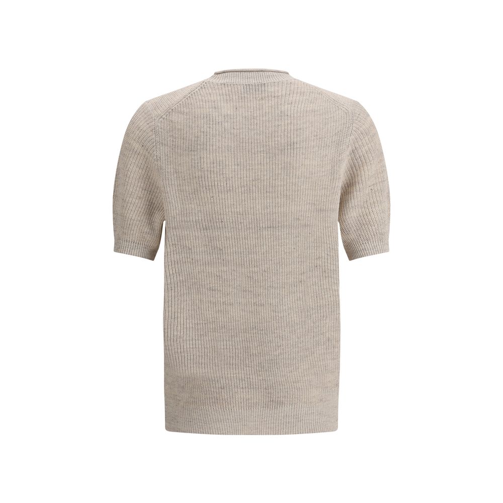 Brunello Cucinelli Cotton and linen knit T-Shirt