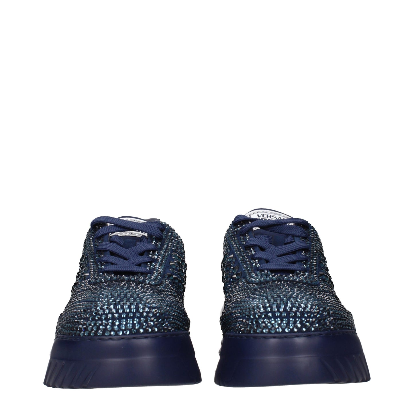 Versace Blue Fabric Chunky Sneakers