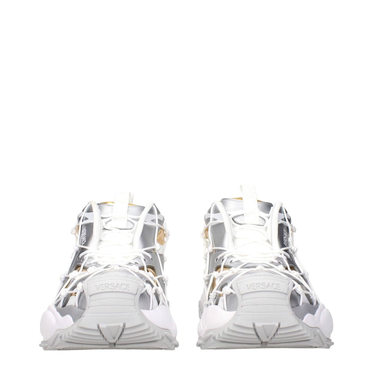 Versace White Fabric Athletic Sneakers