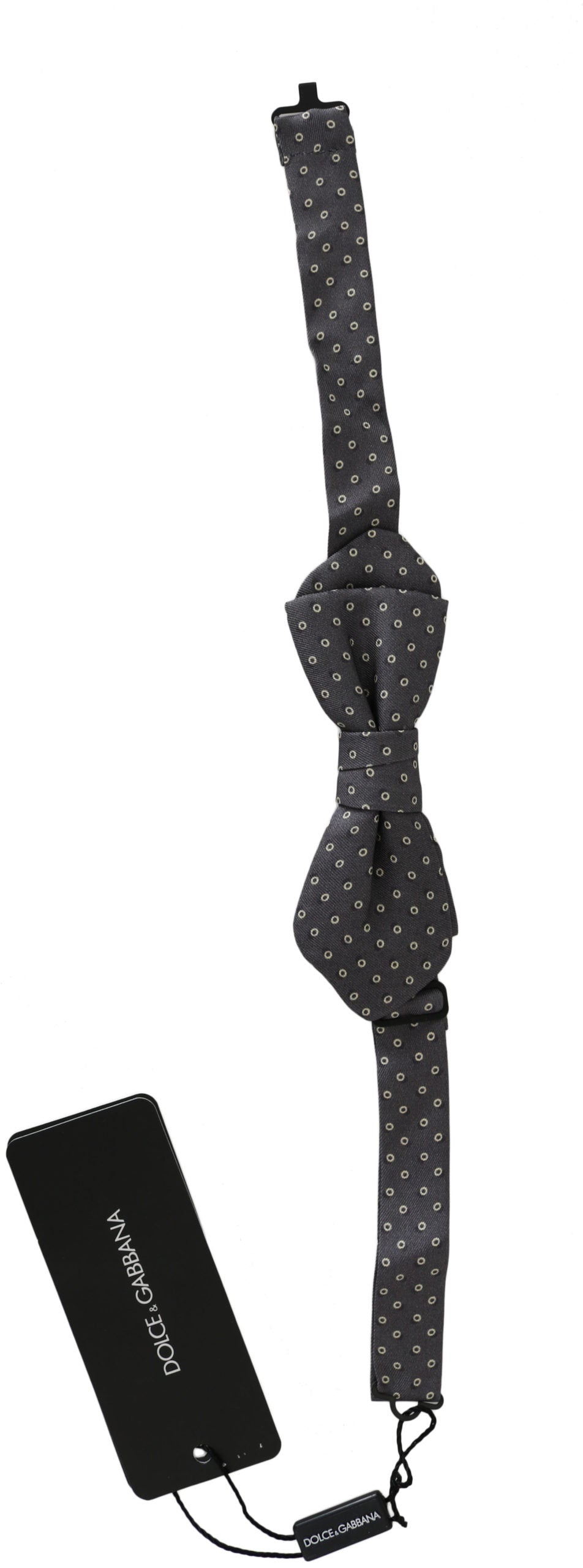  Sophisticated gray circles pattern tied bow tie, made from 100% silk, perfect for formal attire